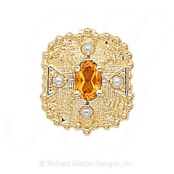 GS340 CIT/PL - 14 Karat Gold Slide with Citrine center and Pearl accents 